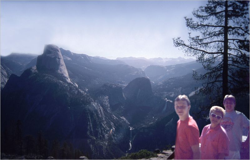 Above the Yosemite Valley, 1/2 Dome Rock in view